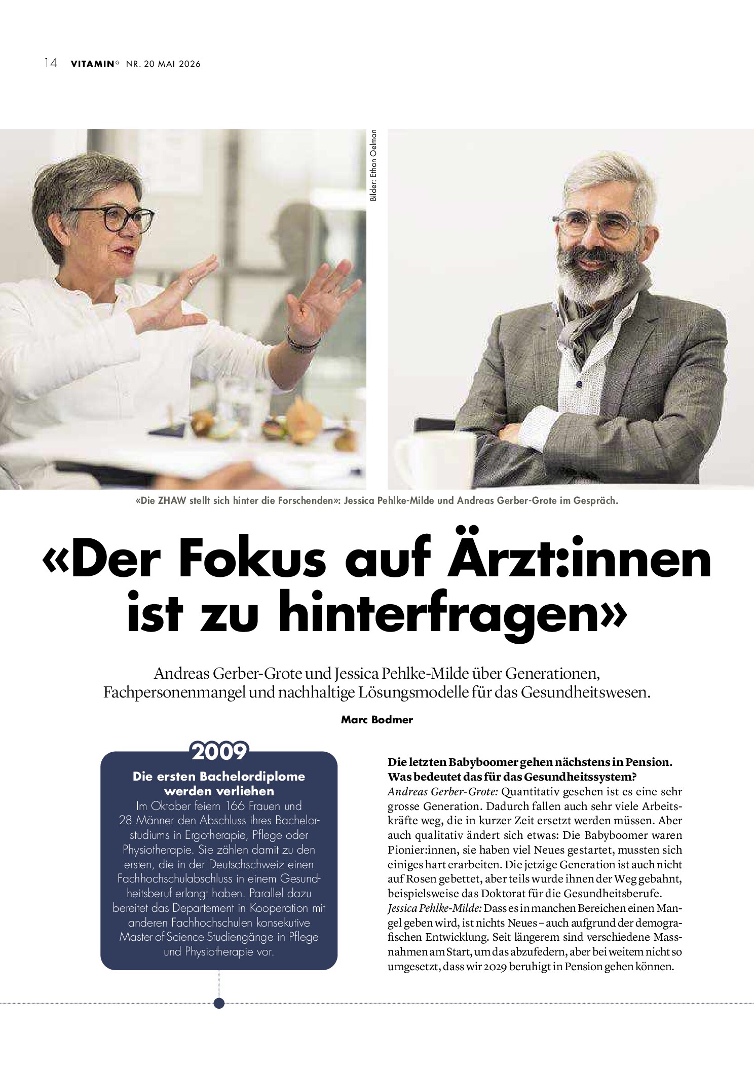 Vorschauseite 1: „Der Fokus auf Ärzt: innen ist zu hinterfragen“