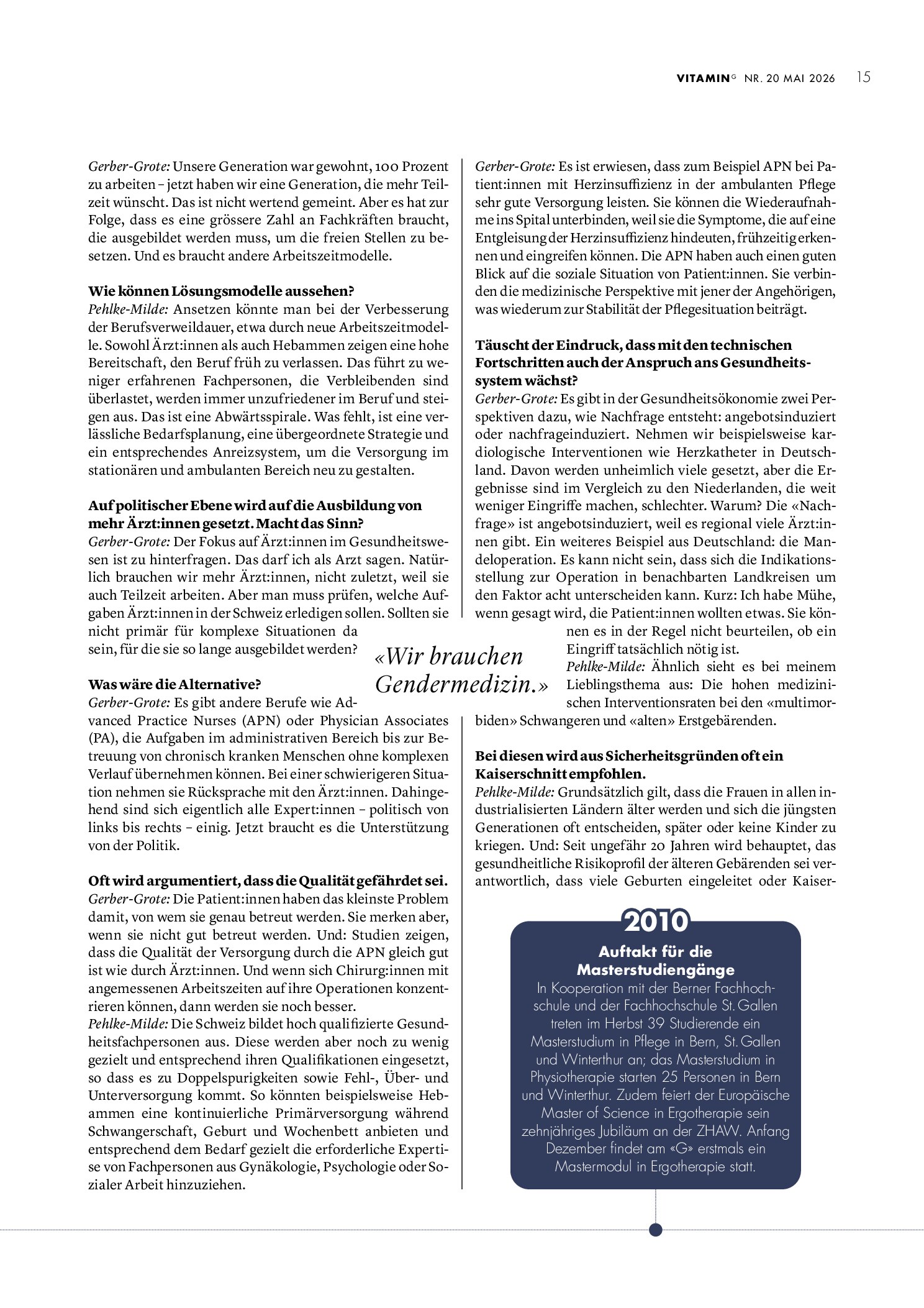 Vorschauseite 2: „Der Fokus auf Ärzt: innen ist zu hinterfragen“