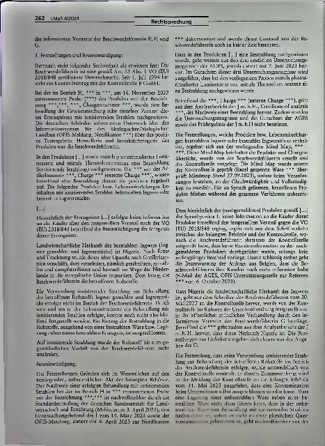 Vorschauseite 3: Vermarktungsverbot wegen Verletzung der Bio-Integrität.