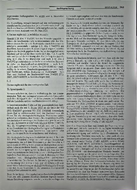 Vorschauseite 4: Vermarktungsverbot wegen Verletzung der Bio-Integrität.
