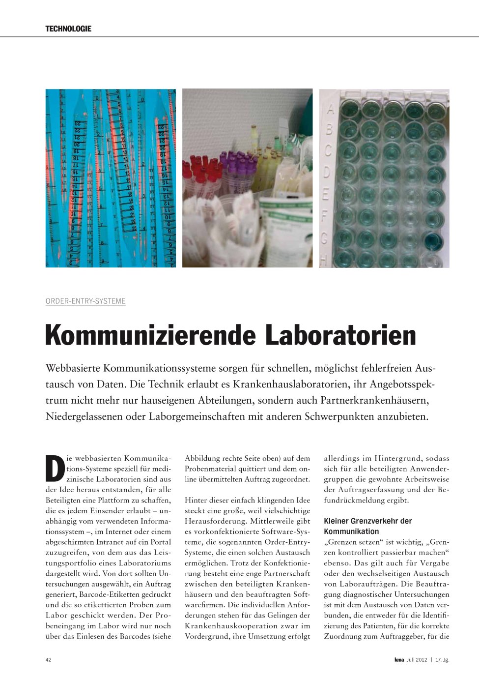 Vorschauseite 1: Kommunizierende Laboratorien