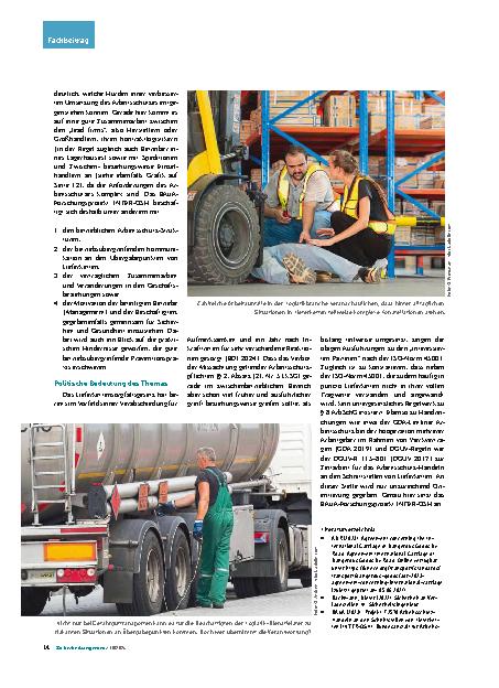 Vorschauseite 5: Arbeitsschutz an Schnittstellen in der Kontraktlogistik. Wer übernimmt die Pflichten?