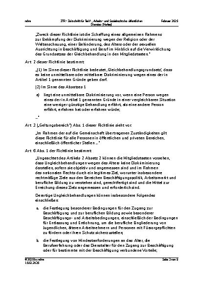 Vorschauseite 2: IV. Beamtenrecht Ausschluss des Hinausschiebens des Ruhestandseintritts für Bundesrichter