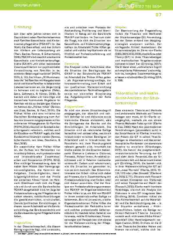 Vorschauseite 2: Die Situationsanalyse als Weiterentwicklung der Grounded Theory. Am Beispiel einer empirischen Untersuchung zur Kinderkrankenpflege in Frühen Hilfen.