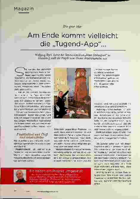Vorschauseite 1: Die gute Idee. Am Ende kommt vielleicht die „Tugend-App“...