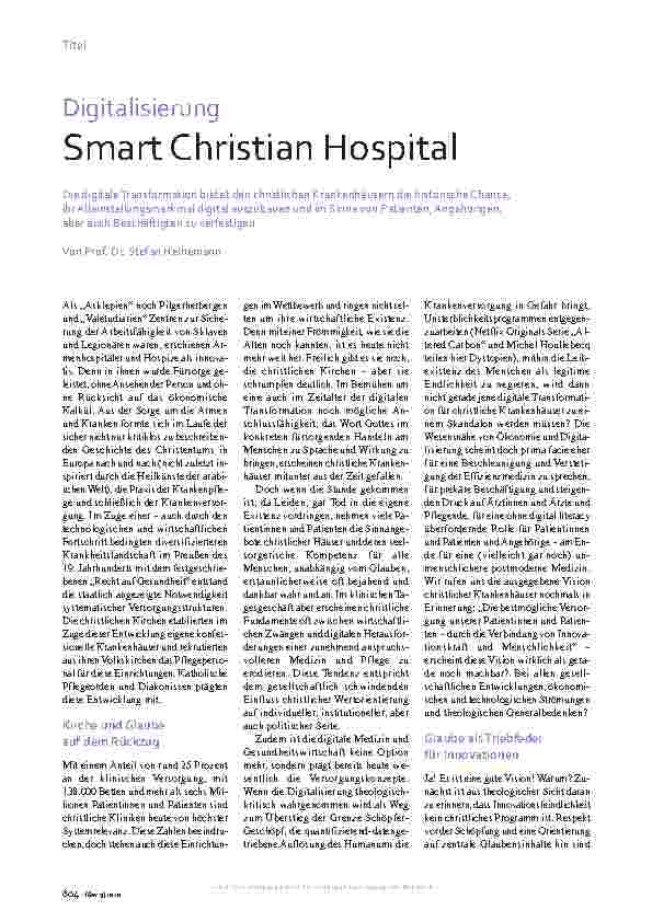 Vorschauseite 1: Digitalisierung im Smart Christian Hospital