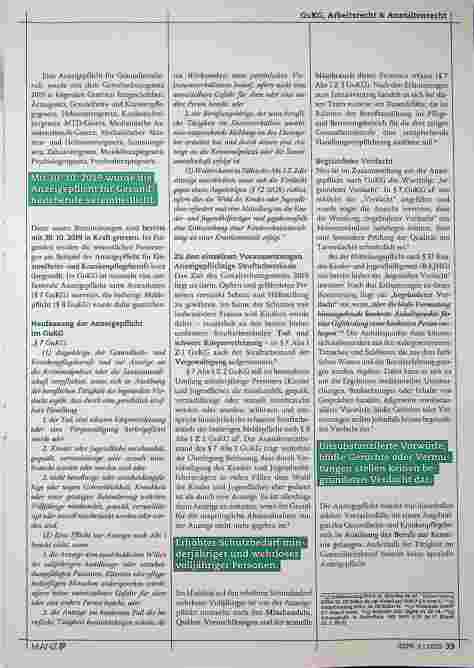 Vorschauseite 2: Neue Anzeigepflicht für Gesundheitsberufe