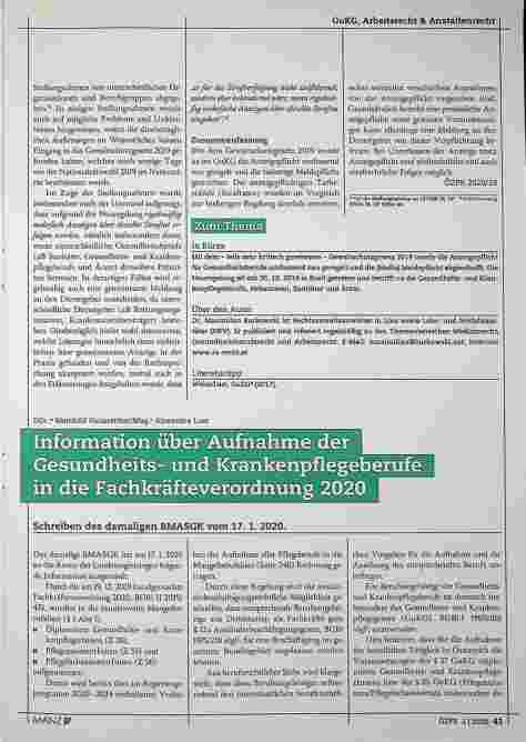 Vorschauseite 3: Neue Anzeigepflicht für Gesundheitsberufe