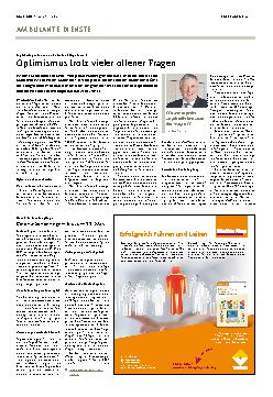 Vorschauseite 1: Optimismus trotz vieler offener Fragen