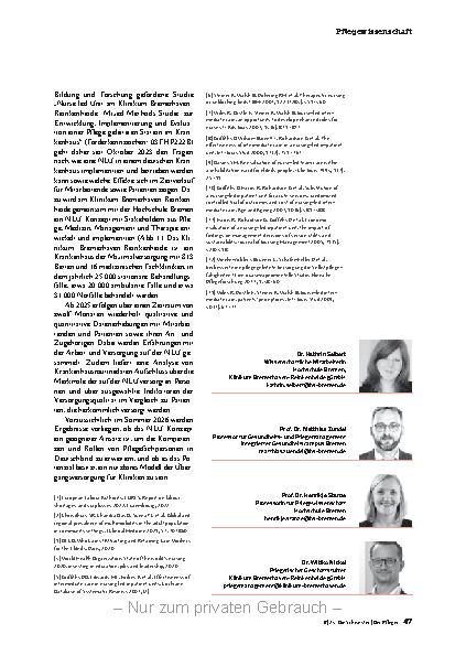 Vorschauseite 4: Pflege übernimmt die Führung
