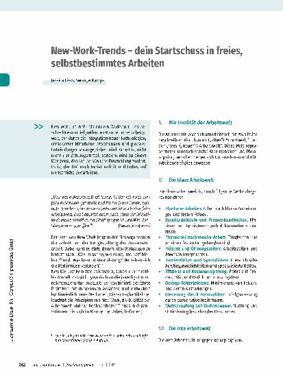 Vorschauseite 1: New-Work-Trends - dein Startschuss in freies, selbstbestimmtes Arbeiten