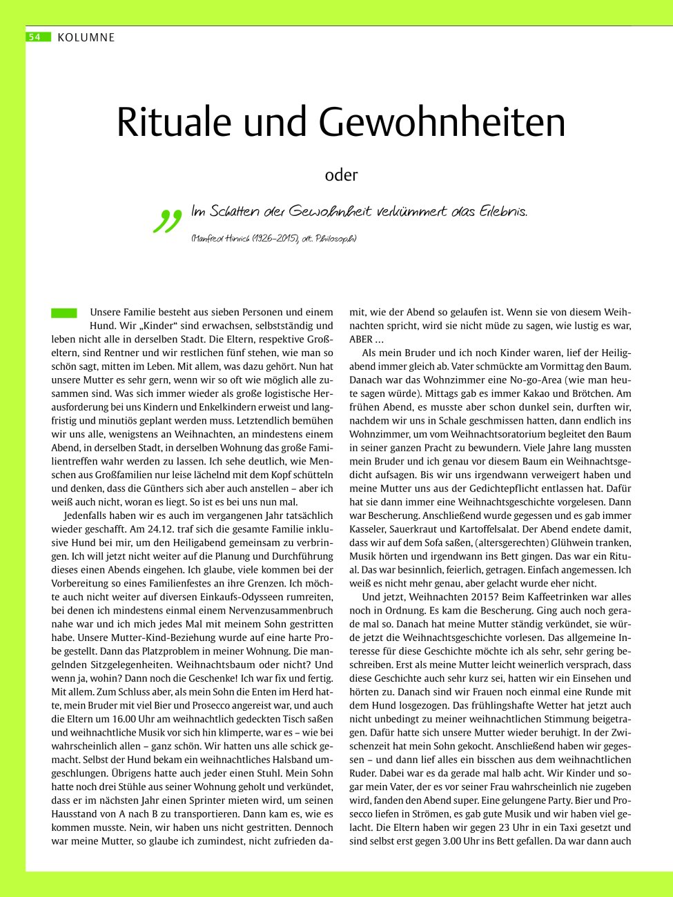 Vorschauseite 1: Kolumne · Rechtsticker