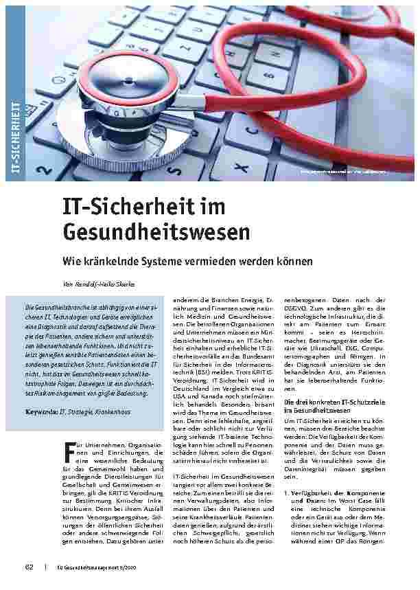 Vorschauseite 1: IT-Sicherheit im Gesundheitswesen: Wie krankelnde Systeme vermieden werden können