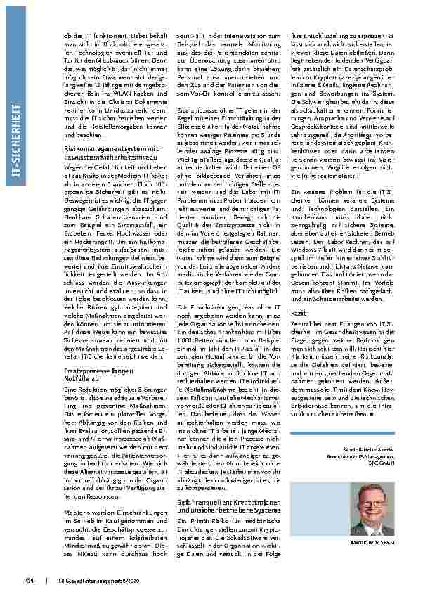 Vorschauseite 3: IT-Sicherheit im Gesundheitswesen: Wie krankelnde Systeme vermieden werden können