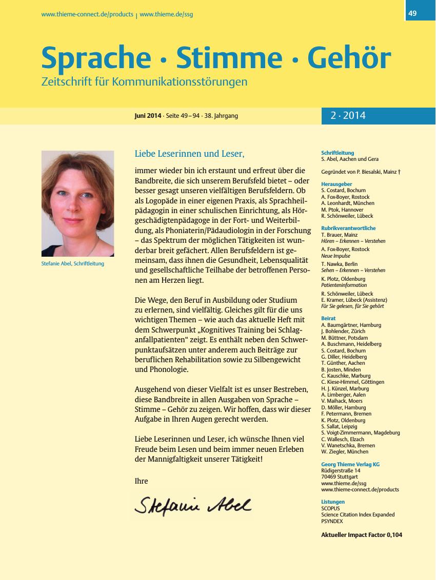 Vorschauseite 1: Liebe Leserinnen und Leser