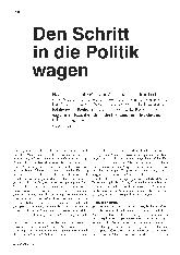 Vorschauseite 1: Den Schritt in die Politik wagen