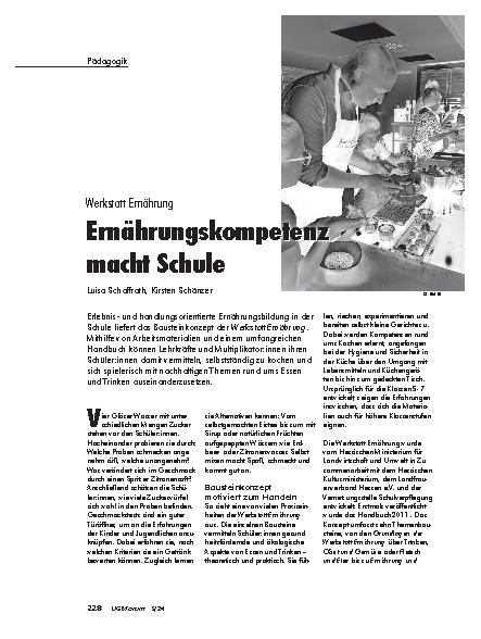 Vorschauseite 1: Ernährungskompetenz macht Schule