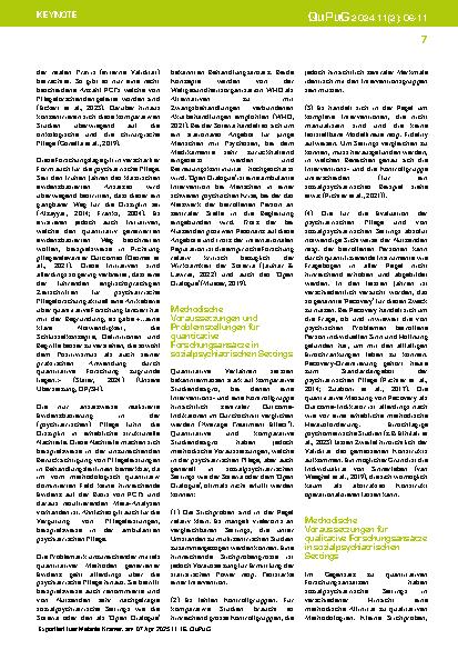 Vorschauseite 2: Das vollständig personen-gesteuerte Mixed Methods Single Case Study Design – Ein vielversprechender Ansatz für die Evaluation psychiatrischer Pflege und sozialpsychiatrischer Sett…