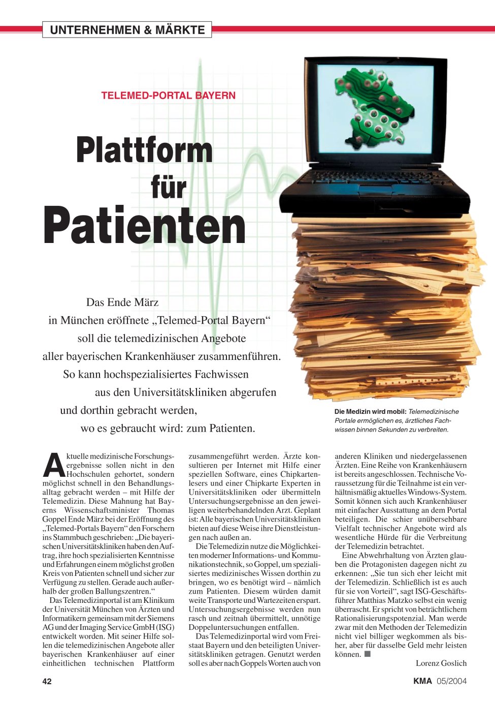 Vorschauseite 1: Plattform für Patienten