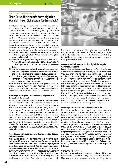 Vorschauseite 1: Neue Gesundheitsberufe durch digitalen Wandel – Neue Digitalberufe für Gesundheit?