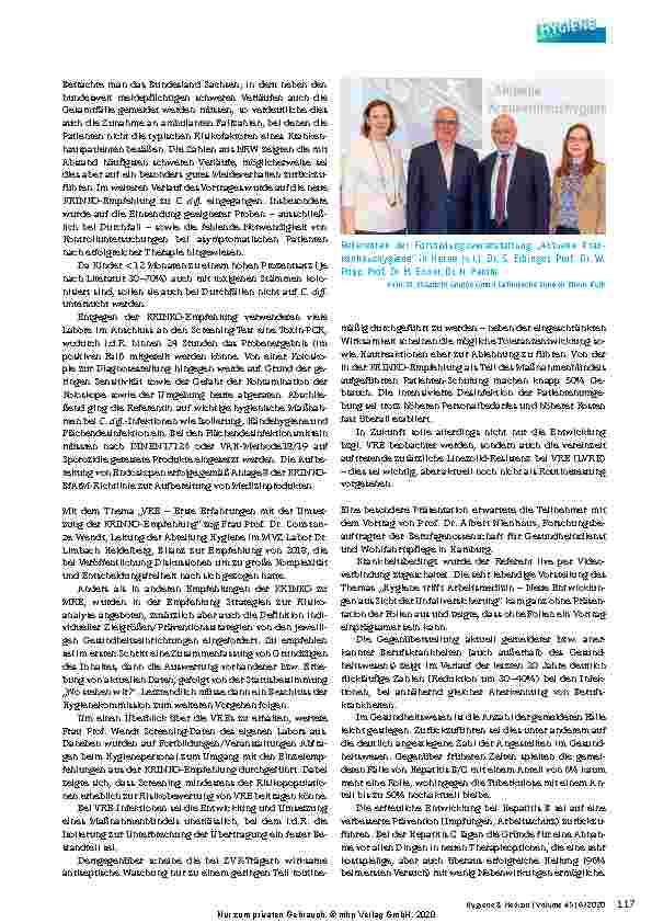 Vorschauseite 2: „Aktuelle Krankenhaushygiene“ Fortbildungsveranstaltung am 11. März 2020 in Herne.