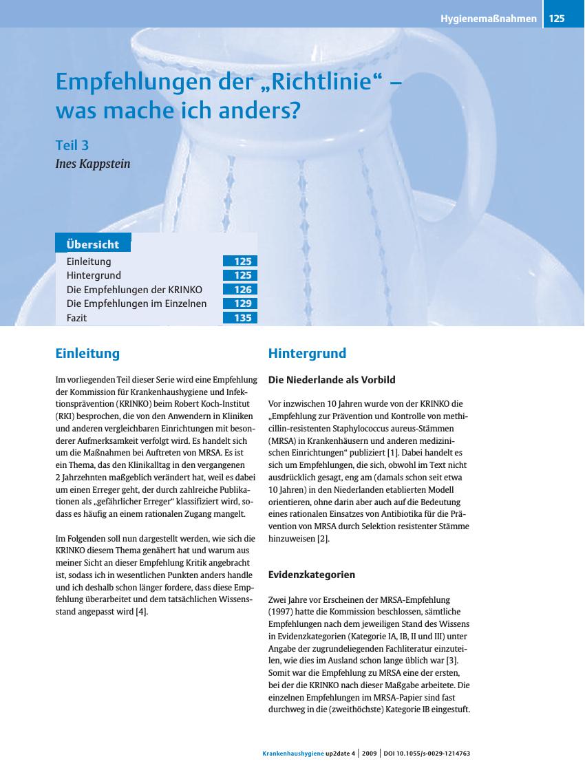 Vorschauseite 1: Empfehlungen der „Richtlinie”– was mache ich anders?