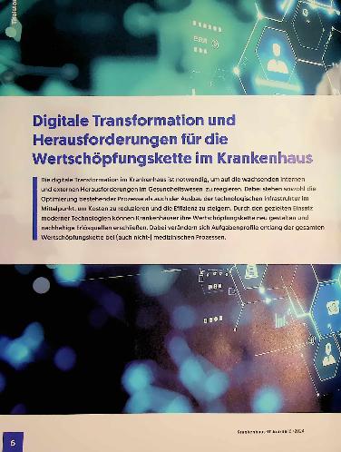 Vorschauseite 1: Digitale Transformation und Herausforderungen für die Wertschöpfungskette im Krankenhaus