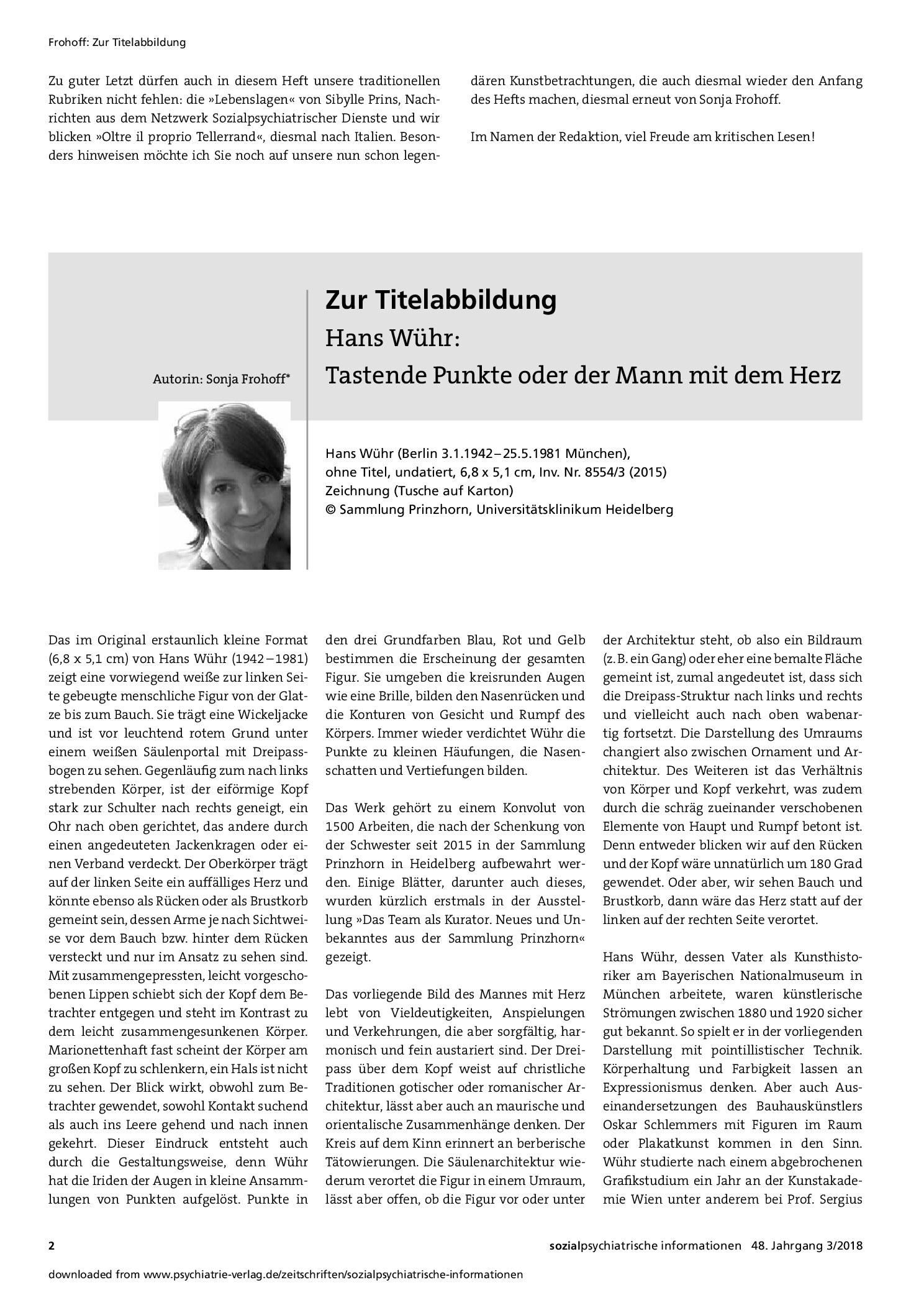 Vorschauseite 1: Zur Titelabbildung, tastende Punkte oder der Mann mit dem Herz