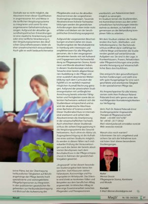 Vorschauseite 2: Studiengang »Angewandte Therapie- & Pflegewissenschaft«