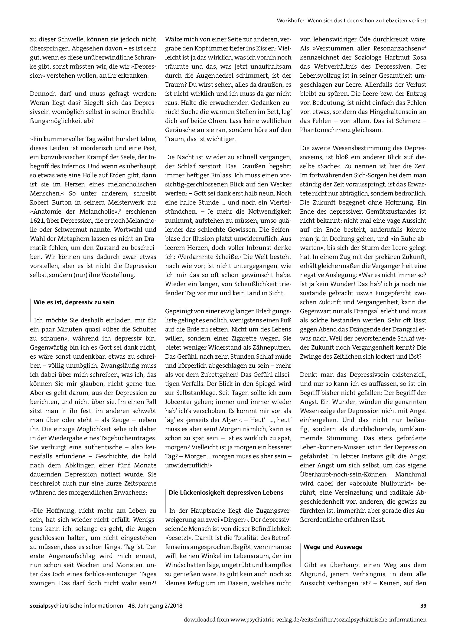 Vorschauseite 2: Wenn sich das Leben schon zu Lebzeiten verliert. Erfahrungen aus der Depression