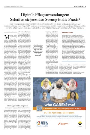 Vorschauseite 1: Digitale Pflegeanwendungen: Schaffen sie jetzt den Sprung in die Praxis?