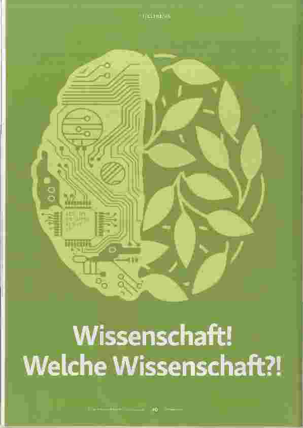 Vorschauseite 1: Wissenschaft! welche Wissenschaft? !