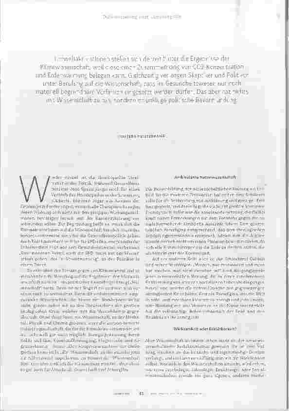 Vorschauseite 2: Wissenschaft! welche Wissenschaft? !