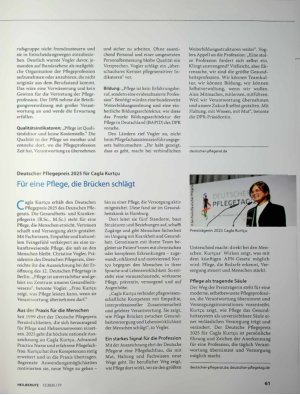 Vorschauseite 2: 12. Deutscher Pflegetag Mit mehr Verantwortung zu einer gestärkten Pflege