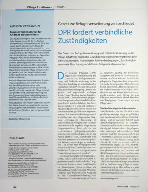 Vorschauseite 3: 12. Deutscher Pflegetag Mit mehr Verantwortung zu einer gestärkten Pflege