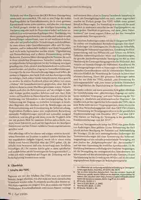 Vorschauseite 2: Das TSVG: Sozialpolitische und verfassungsrechtliche Würdigung