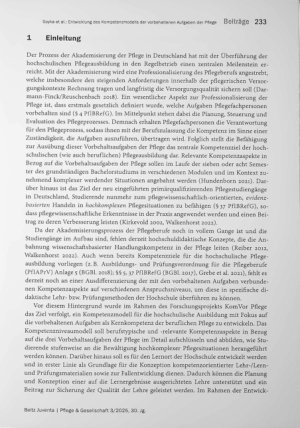 Vorschauseite 2: Entwicklung des Kompetenzmodells der vorbehaltenen Aufgaben der Pflege für die hochschulische Pflegeausbildung (KomVorHoP)