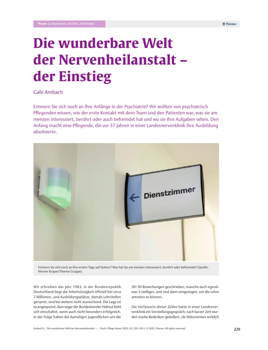 Vorschauseite 1: Die wunderbare Welt der Nervenheilanstalt – der Einstieg