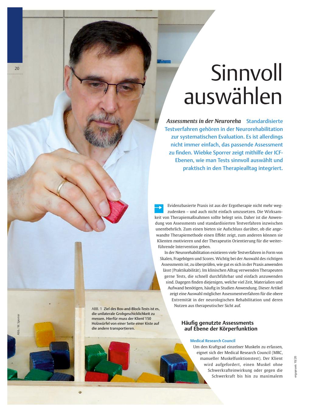 Vorschauseite 1: Sinnvoll auswählen - Assessments in der Neuroreha