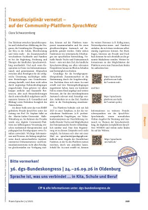 Vorschauseite 1: Transdisziplinär vernetzt – auf der Community-Plattform SprachNetz