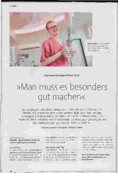 Vorschauseite 1: "Man muss es besonders gut machen" – Interview mit Tobias Richter, Teil 2