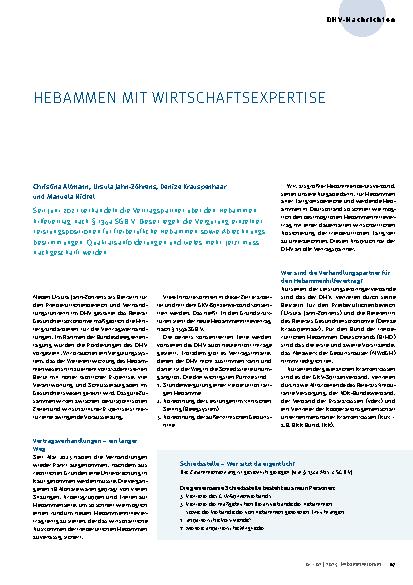 Vorschauseite 1: Hebammen als Wirtschaftsexpertise
