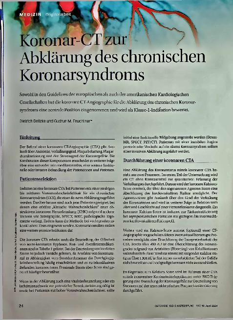 Vorschauseite 1: Koronar-CT zur Abklärung des chronischen Koronarsyndroms