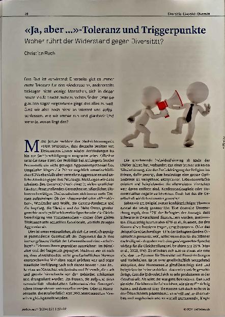 Vorschauseite 1: «Ja, aber ...»-Toleranz und Triggerpunkte Woher rührt der Widerstand gegen Diversität?