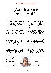 Vorschauseite 1: "War das euer erstes Mal?"