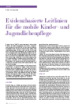 Vorschauseite 1: Evidenzbasierte Leitlinien für die mobile Kinderund Jugendlichenpflege