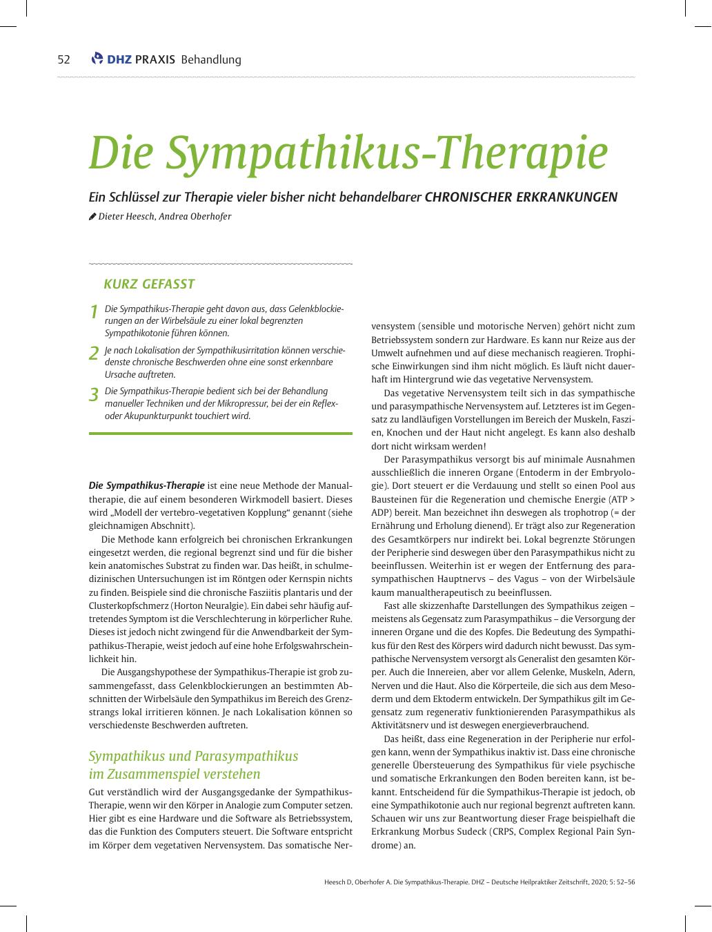 Vorschauseite 1: Die Sympathikus-Therapie