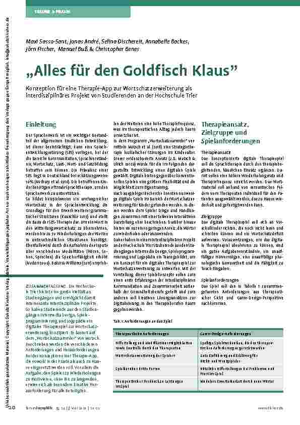 Vorschauseite 1: "Alles für den Goldfisch Klaus"