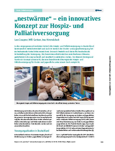Vorschauseite 1: „Nestwärme“ – ein innovatives Konzept zur Hospizund Palliativversorgung