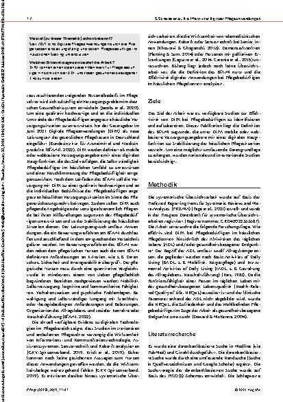 Vorschauseite 2: Effektivität digitaler Pflegeanwendungen bei Pflegebedürftigen im häuslichen Umfeld
